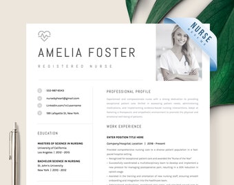 Nurse Resume Template for Word Pages, Nursing Resume Template RN Resume, Nurse CV Template, Professional Resume Registered Nurse New Nurse