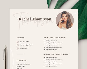 Beige Sorority Resume Template Canva, Sorority Rush Resume Etsy, Editable Sorority Resume Template, Sorority rush resume and Cover Letter