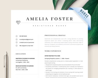 Nursing Resume Template Cover Letter for MS Word Pages, Registered Nurse Practitioner CV Resume Template Healthcare Medical Resume Template