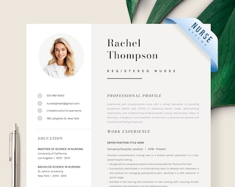 Registered Nurse Resume Template Nursing Resume Templates Word Pages, Student Nurse, Medical Assistant Resume, Healthcare Resume Template CV