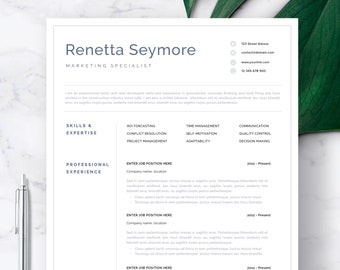 resume template mac etsy