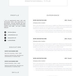 Resume Template CV Template Resume CV Design Teacher Resume CV Instant ...