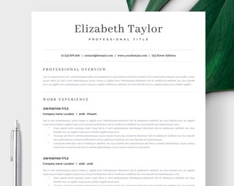 Executive Resume Template for Word and Mac Pages, Clean Modern Executive Resume Template, Modern Resume CV Template, CV Template Minimalist