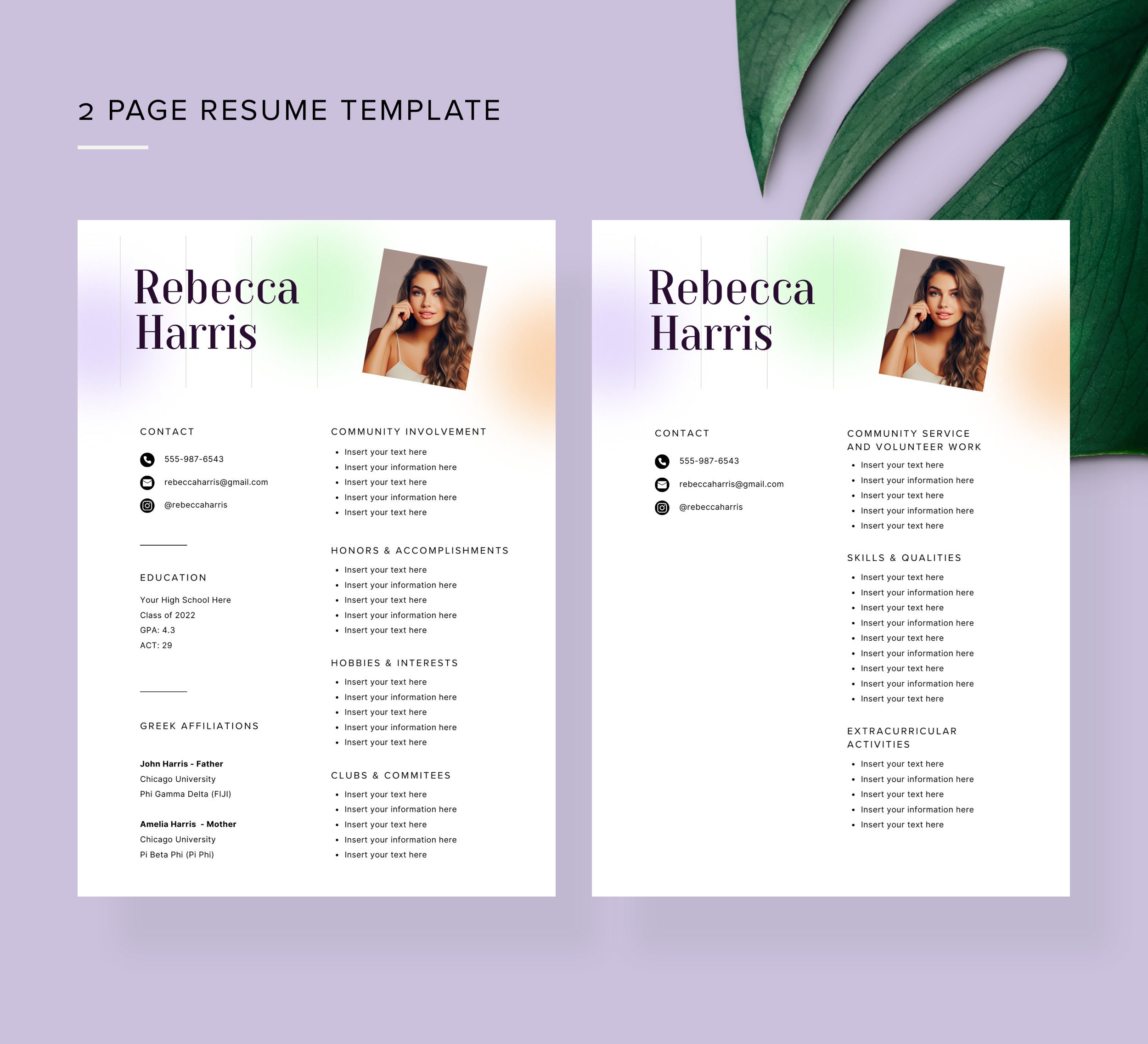 Sorority Resume Template Sorority Rush Resume Template Clean Orange