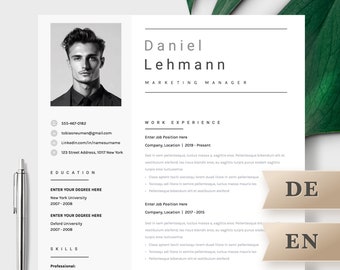 Bewerbungsvorlagen, Lebenslauf Vorlage für Word, Mac Pages, Kreative Lebenslauf, Deckblatt Bewerbung Anschreiben, Resume Template German