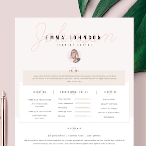 Resume Template | Resume CV Template | CV design | Curriculum Vitae | CV Instant download Resume | Resume Templates | cv | "Champs-Élysées"