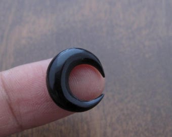 15 mm  Carved horn tiny  crescent , double horn ,  Buffalo horn carving  G001