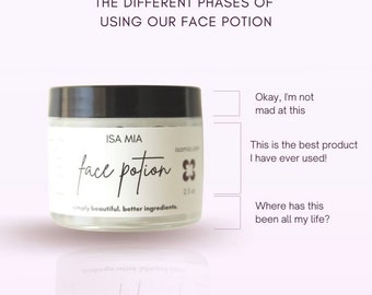 Anti-Aging Moisturizer, Hyaluronic Acid,  Rosehip Oil, Vitamin C, and Collagen - Clean skincare -Your new favorite moisturizer - Face Potion