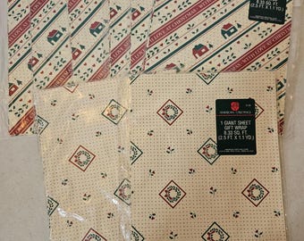 Vintage wrapping paper bundle of 8 packs new old stock cottagecore Christmas