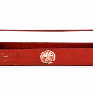 Vintage MAC Tools Metal Tool Tray Red Mechanic Parts Organizer Tote