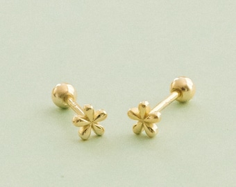 Flower Screw Back Earrings