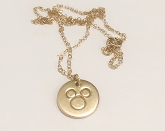 Mickey Mouse Necklace// Disney Necklace// 1/2" Circle Charm