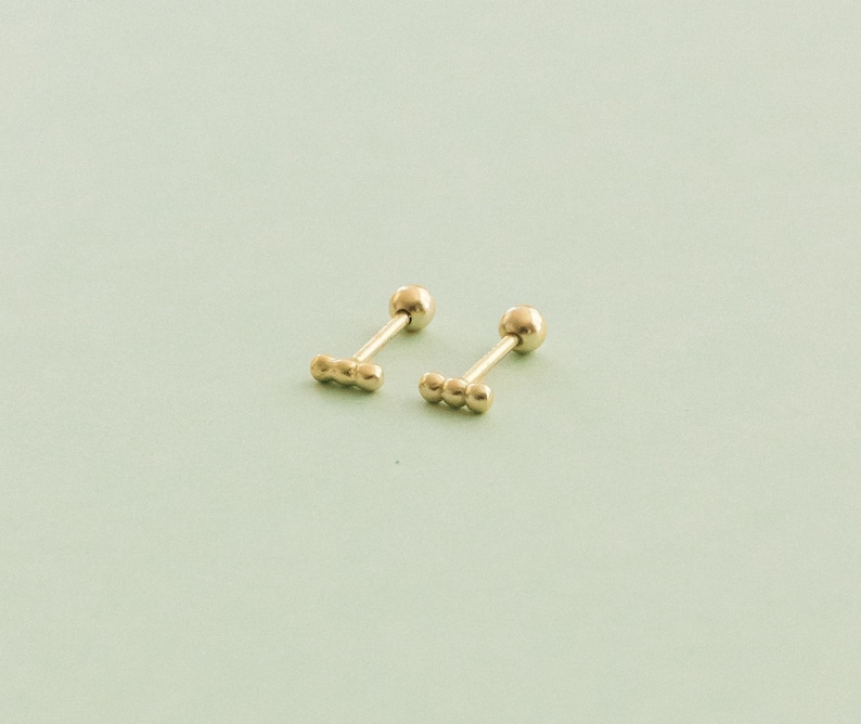 Dotted Bar Screw Back Earrings image 1