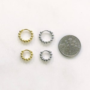 Mini dotted huggie hoops image 3