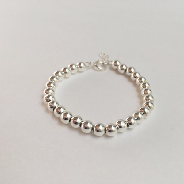Sterling Silver Bead Bracelet // Baby