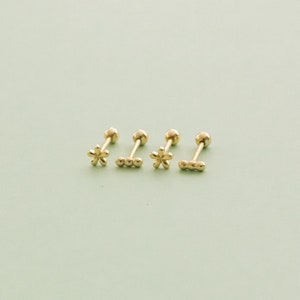 Dotted Bar Screw Back Earrings image 2