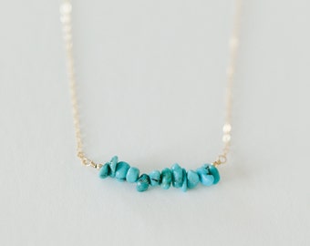 Turquoise Beaded Bar Necklace