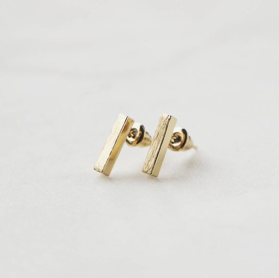Thick Vertical Bar earrings | Etsy