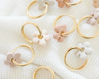 Clay Flower Hoops