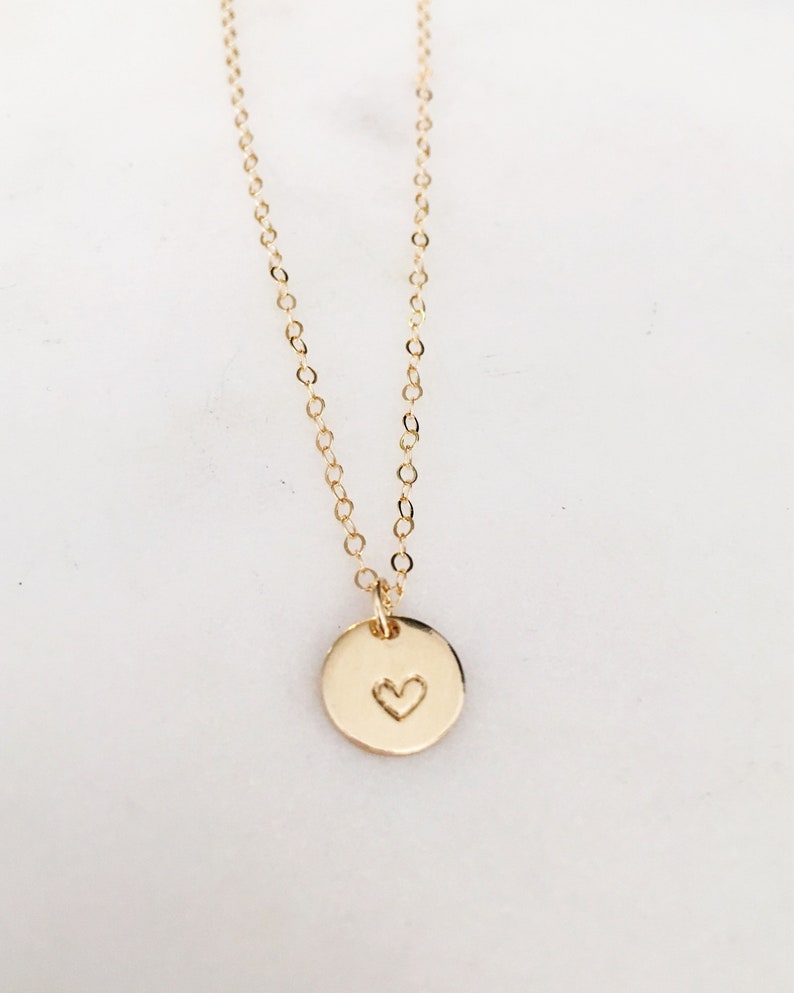 9mm Circle Charm Necklace Etsy