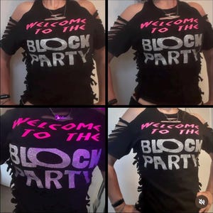 Welcome to the Block Party glow Blockhead Love NKOTB Vegas diy thrashed knotted cut up t-shirt top S custom  t-shirt concert