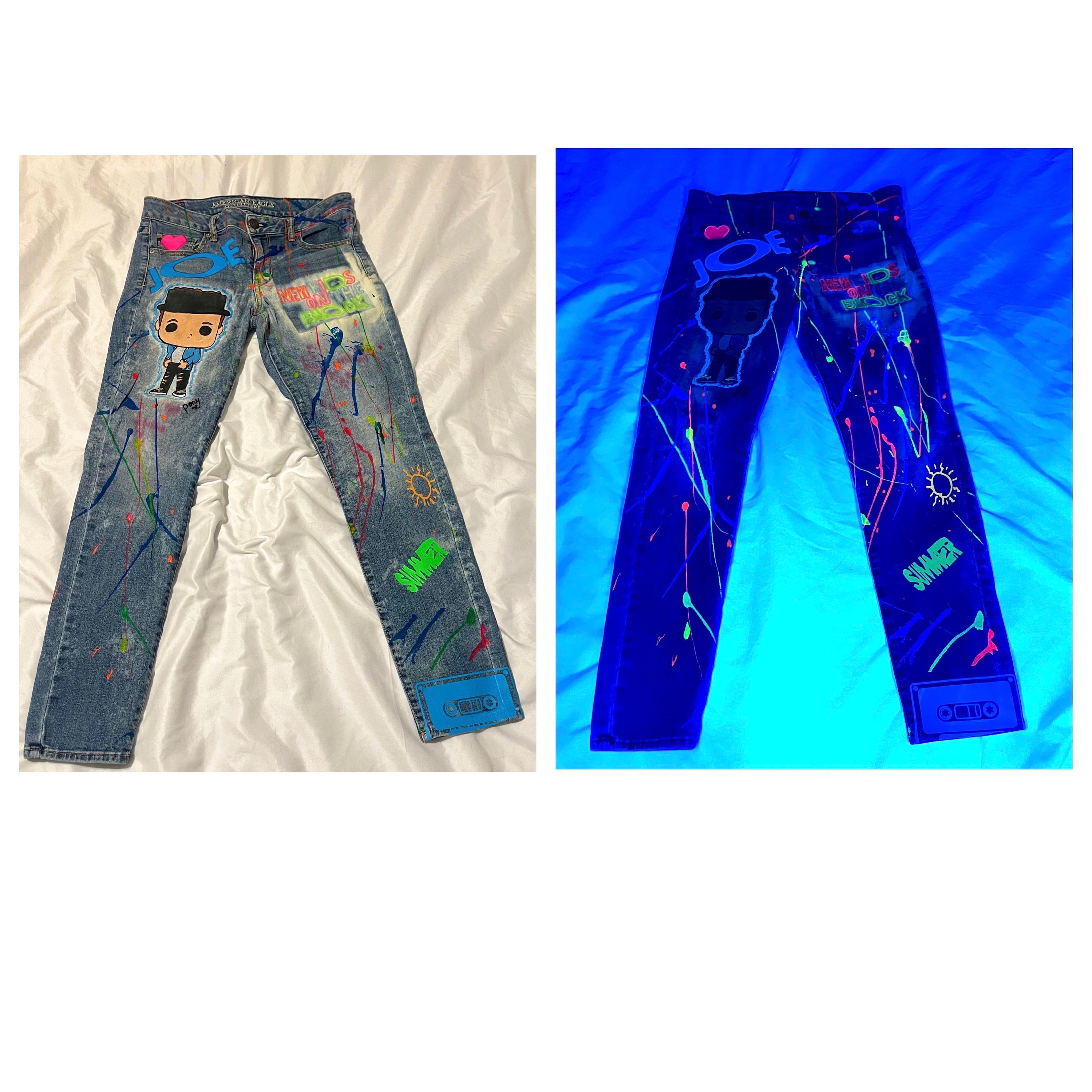 90s Painted Jeans - Etsy 90s Painted Jeans - Etsy