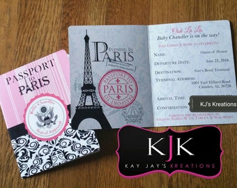 Passport Invitations Etsy