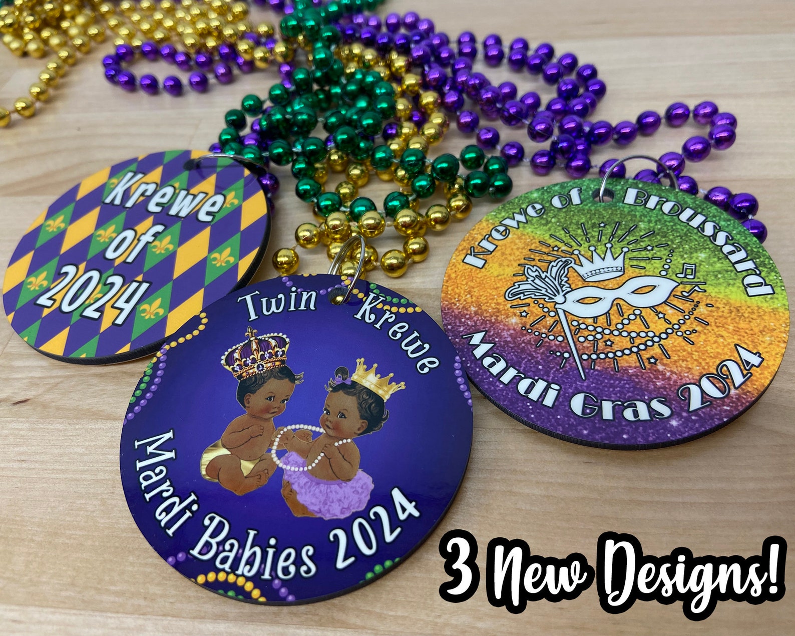 mardi gras beads medallions