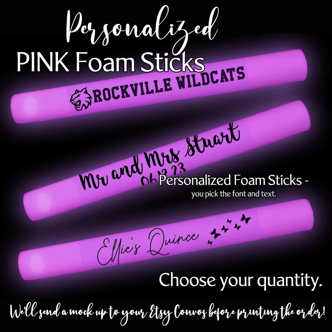 PINK LED Glow Sticks Multiplemode Custom LED Foam Sticks You Pick the