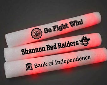 Red Custom Text LED Foam Sticks – Personalized Party Favors