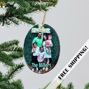 CERAMIC Personalized Oval Photo Ornaments- great for gifts!  Send us your photo and we&#39;ll create the ornament.  Free Shipping!