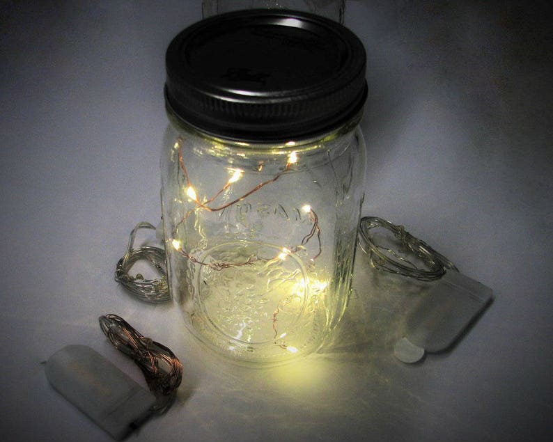 VALUE PACK Fairy Lights with replaceable batteries. You pick quantity. 10 LEDs per wire, warm white lights for mason jars or crafts REP10 afbeelding 7