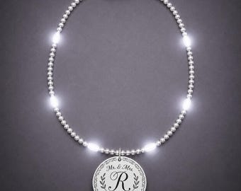 Custom LED Mardi Gras Beads with Personalized Photo or Logo Medallion