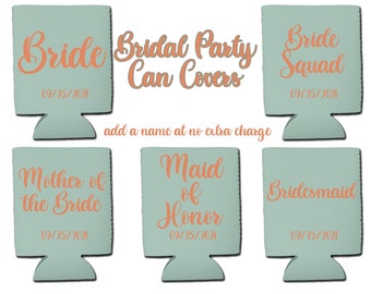 Personalized Wedding Party Gifts - Can Covers! Your wedding colors!