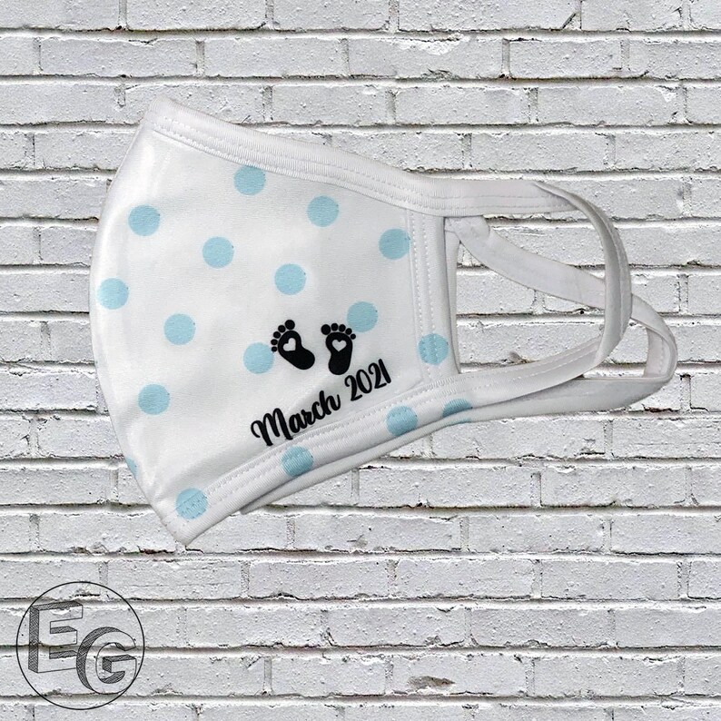 SET OF 5 Customized Baby Shower Face Masks. Etsy