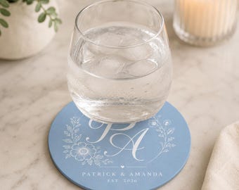 Custom Wedding Coasters | Personalized Last Name, Established Date, MDF, Cork Backing
