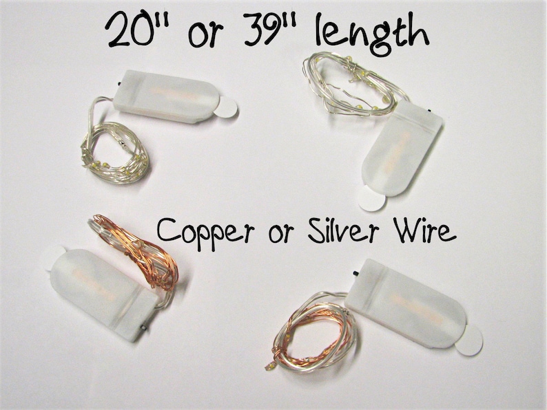 VALUE PACK Fairy Lights with replaceable batteries. You pick quantity. 10 LEDs per wire, warm white lights for mason jars or crafts REP10 image 2