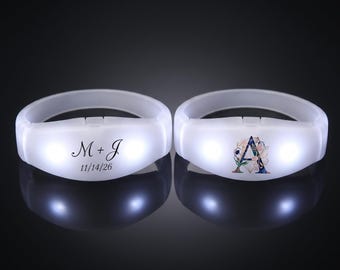 White LED Sound Activated Bracelets – Light Up Party Wristbands for Weddings, Concerts, Events & Parties