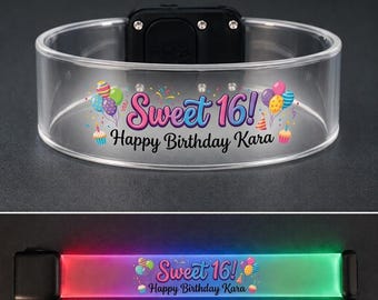 Custom LED Bracelets Personalized Light Up Party Favors for Events and Schools