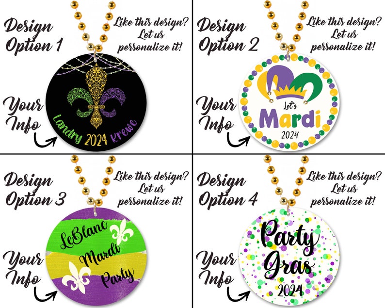 mardi gras beads medallions
