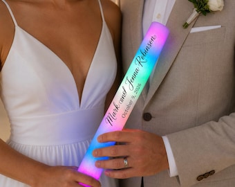 Four Color Personalized Wedding Glow Sticks Custom Rainbow LED Foam Sticks