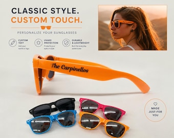 Single Arm Customization | Neon Full Color Customized Party Sunglasses - Your Text | UV DTF Print