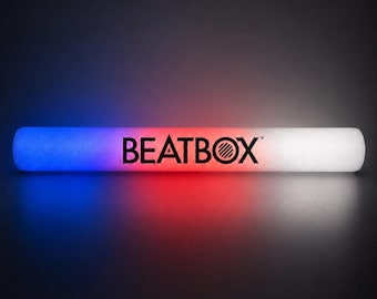 Red White Blue Americana Foam Sticks | Custom LED Glow Wands | Custom Names, Dates & Hashtags