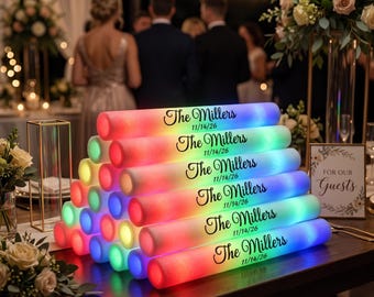 Scrolling Custom LED Color Changing Foam Sticks | Personalized Event Wands, Concert Lights