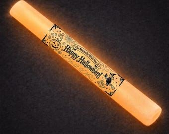 Personalized Halloween LED Foam Sticks, Custom Name Glow Wands (Orange)