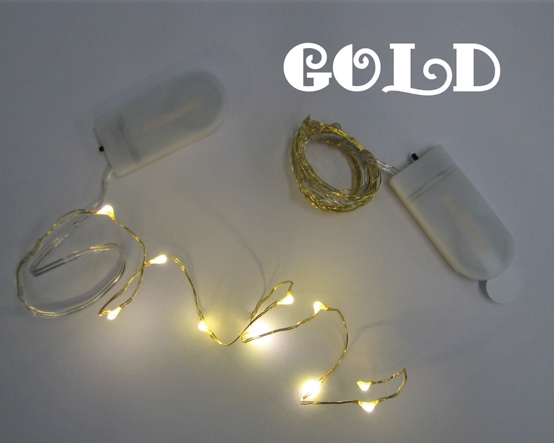 VALUE PACK Fairy Lights with replaceable batteries. You pick quantity. 10 LEDs per wire, warm white lights for mason jars or crafts REP10 afbeelding 8