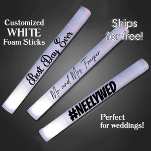 50 Flashing Custom LED Foam Sticks You Pick the Color and the Text