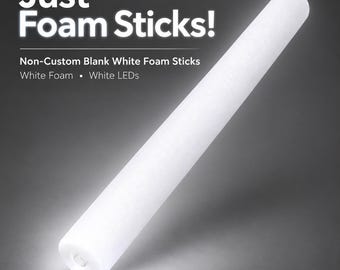 White Wedding LED Foam Glow Sticks | Blank Party Sticks for Custom Labels