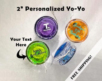 24 Pack of Single-Sided Personalized 2" Neon Yo-Yos | Add Your Text | UV DTF Full Color Customization | Great for Classroom Gifts