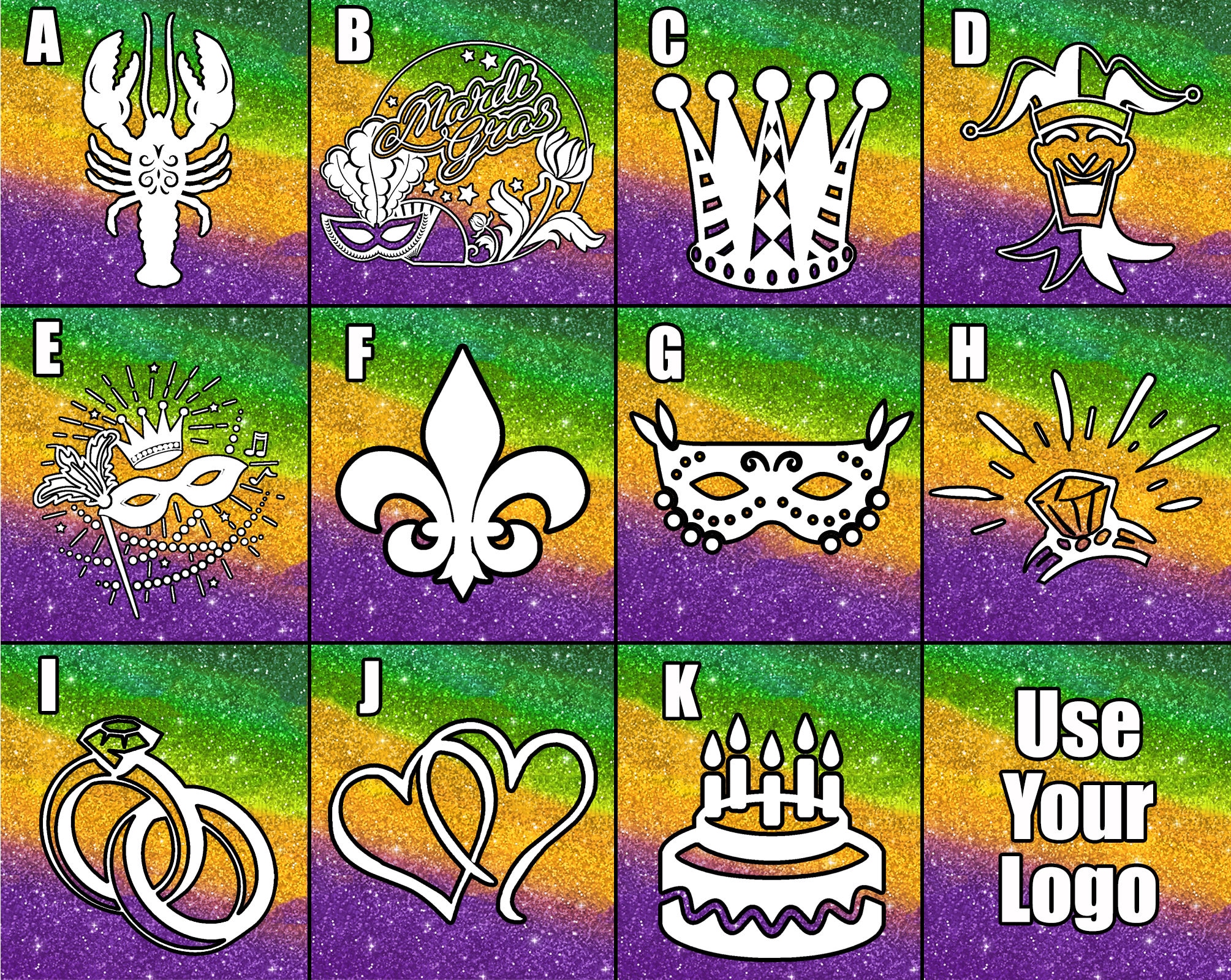 EINSEITIGE Mardi Gras-Halskettenmedaillons – Individuell gestaltet mit farbigem Design (verwenden Sie ein vorgefertigtes Design oder senden Sie Ihr eigenes ein). Großpackungen.